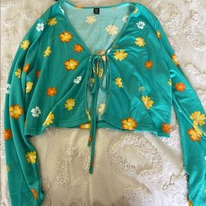 Cardigan Top , flowers